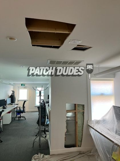 downtown office drywall ceiling repair danforth