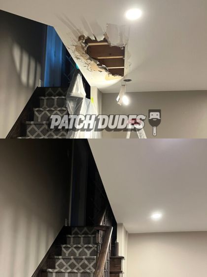 patching damage in ceiling