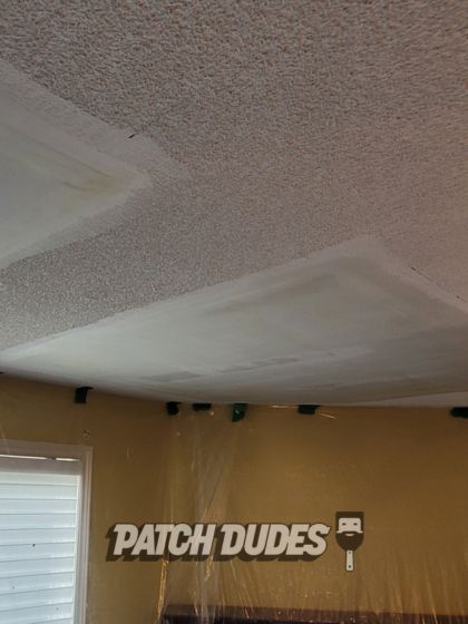 repairing water damaged stucco ceiling