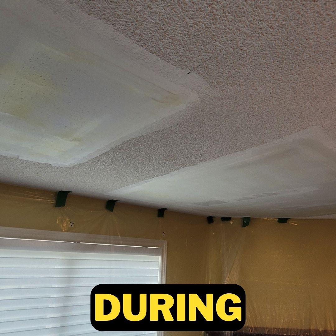 stucco repair project during