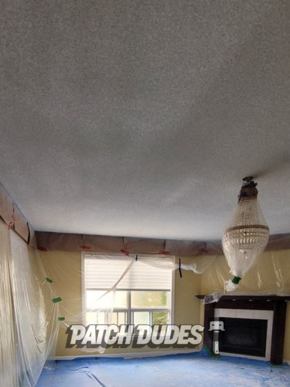 water damaged ceiling repaired