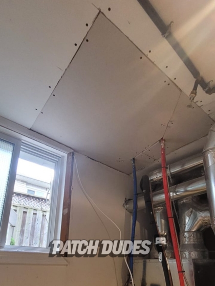 post hvac drywall ceiling repair
