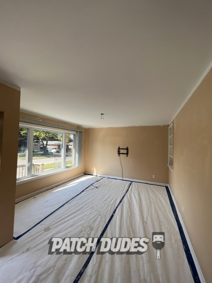 popcorn ceiling removal in bungalow
