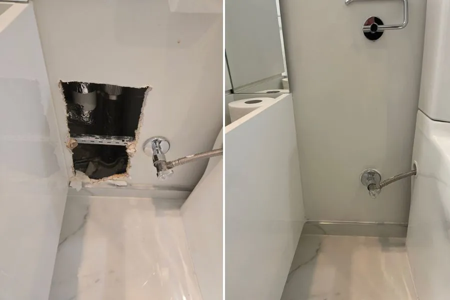 large drywall repair job