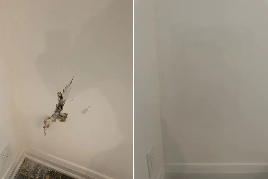 small drywall repair job