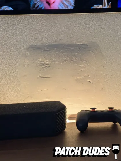 drywall damage repair in media room