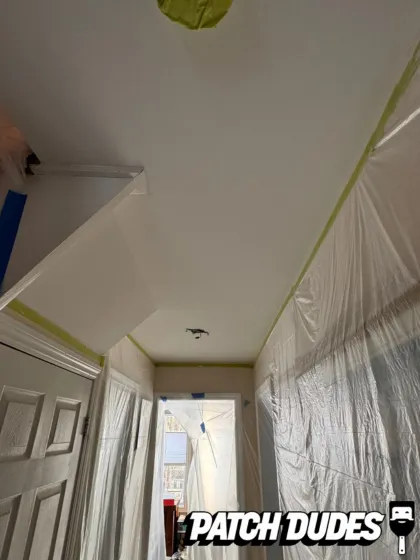 removing popcorn ceilings in hallway after