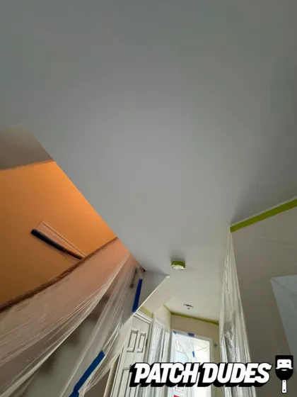 removing popcorn ceilings in hallways after