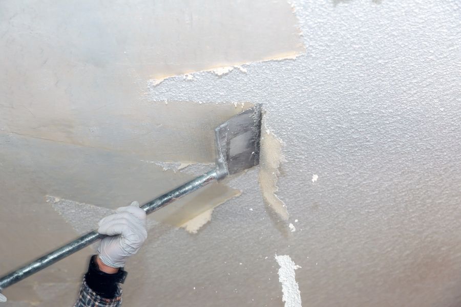 removing popcorn ceiling